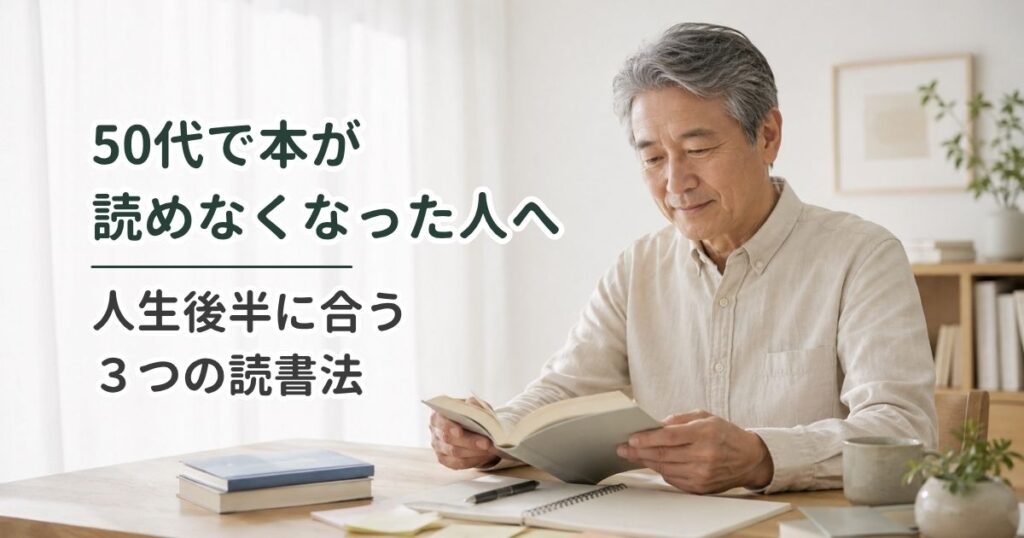 50代で本が読めなくなった人へ｜人生後半に合う3つの読書法