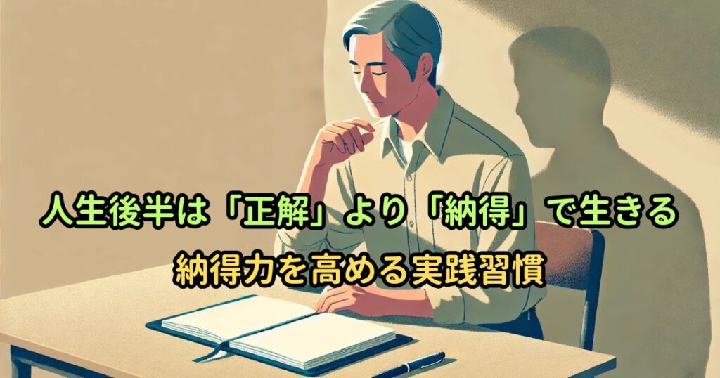 人生後半は「正解」より「納得」で生きる｜納得力を高める実践習慣