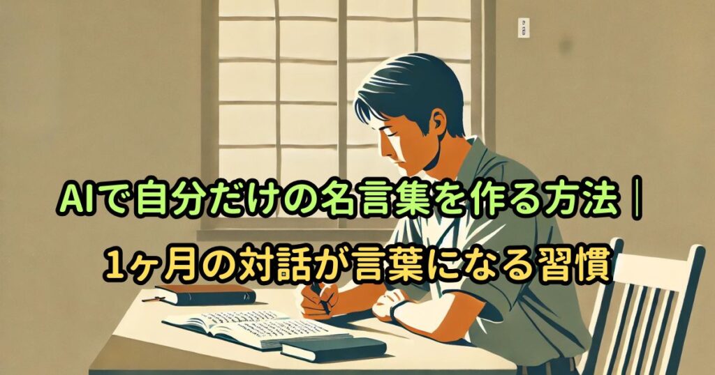 AIで自分だけの名言集を作る方法｜1ヶ月の対話が言葉になる習慣