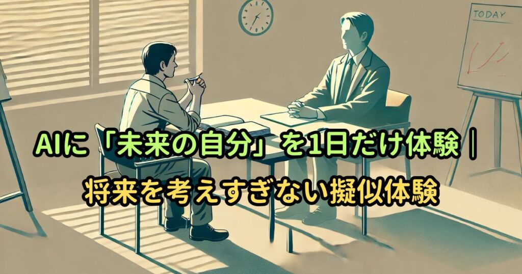 AIに「未来の自分」を1日だけ体験｜将来を考えすぎない擬似体験