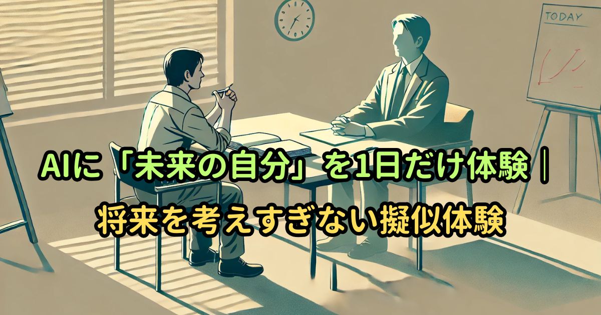 AIに「未来の自分」を1日だけ体験｜将来を考えすぎない擬似体験