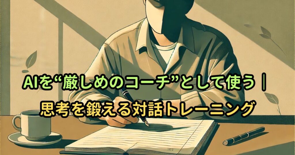 AIを“厳しめのコーチ”として使う｜思考を鍛える対話トレーニング