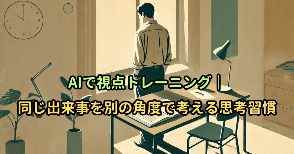 AIで視点トレーニング｜同じ出来事を別の角度で考える思考習慣