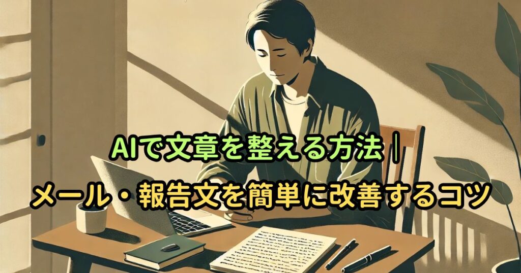 AIで文章を整える方法｜メール・報告文を簡単に改善するコツ