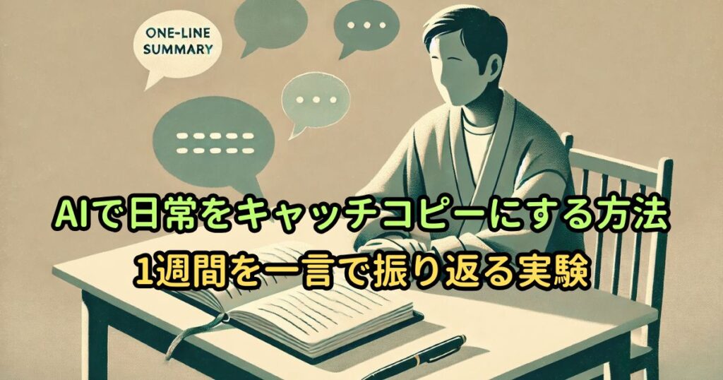 AIで日常をキャッチコピーにする方法｜1週間を一言で振り返る実験