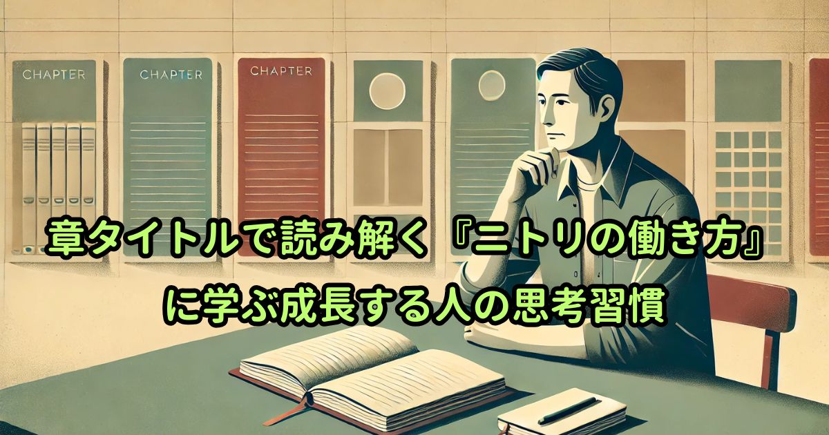 章タイトルで読み解く『ニトリの働き方』に学ぶ成長する人の思考習慣
