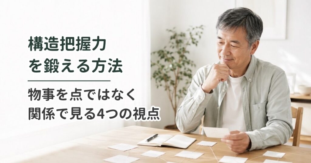 構造把握力を鍛える方法｜物事を点ではなく関係で見る4つの視点