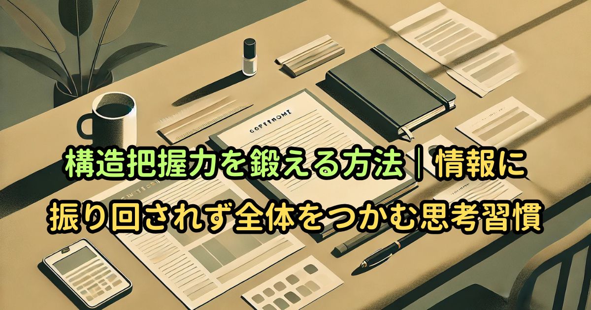 構造把握力を鍛える方法｜情報に振り回されず全体をつかむ思考習慣