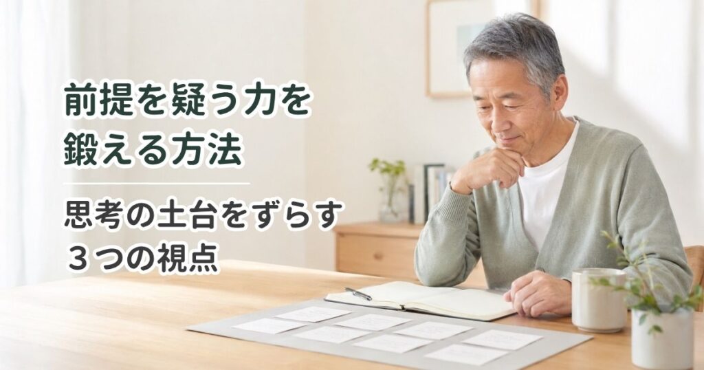 前提を疑う力を鍛える方法｜思考の土台をずらす3つの視点