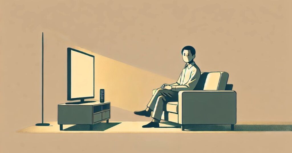 テレビで平均年収を聞くシーン