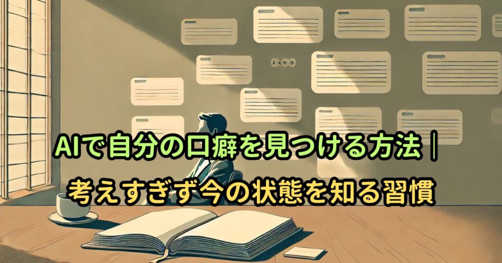 AIで自分の口癖を見つける方法｜考えすぎず今の状態を知る習慣