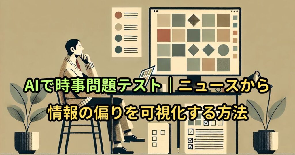 AIで時事問題テスト|ニュースから情報の偏りを可視化する方法