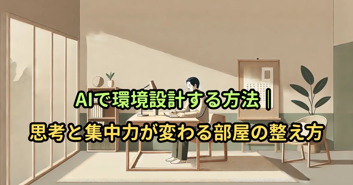 AIで環境設計する方法｜思考と集中力が変わる部屋の整え方