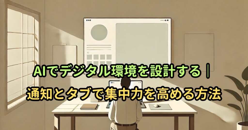AIでデジタル環境を設計する|通知とタブで集中力を高める方法