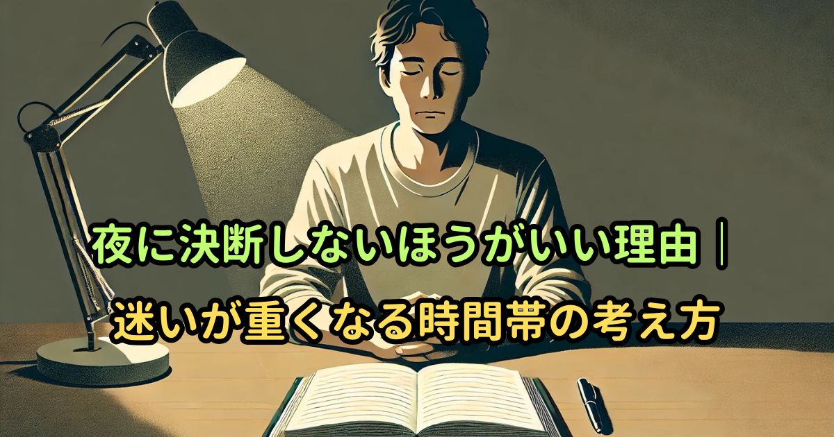 夜に決断しないほうがいい理由｜迷いが重くなる時間帯の考え方