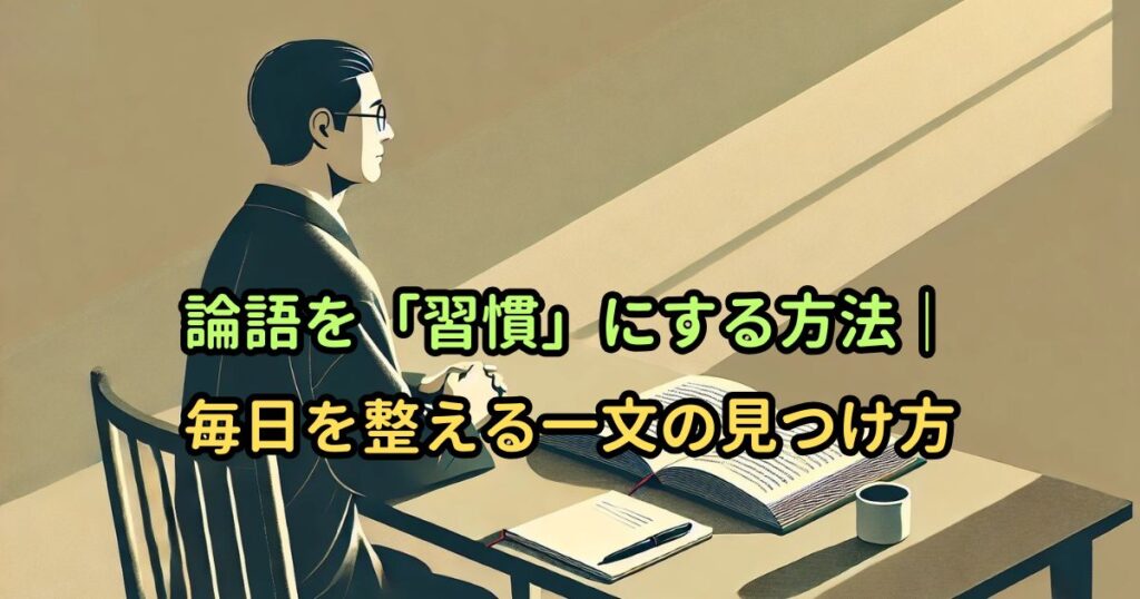 論語を「習慣」にする方法|毎日を整える一文の見つけ方