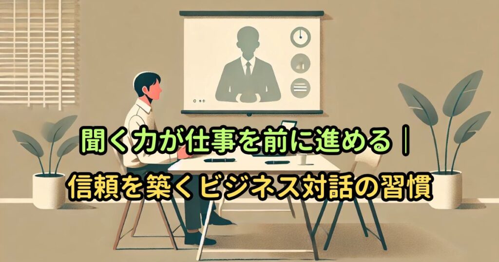 聞く力が仕事を前に進める|信頼を築くビジネス対話の習慣