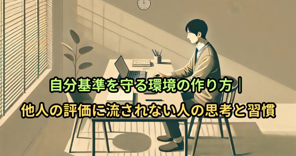 自分基準を守る環境の作り方|他人の評価に流されない人の思考と習慣