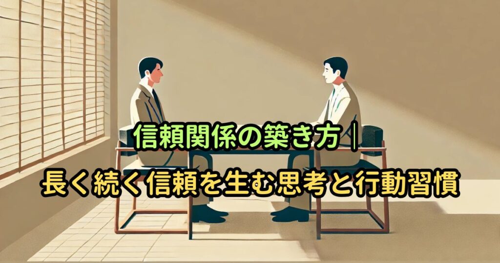 信頼関係の築き方|長く続く信頼を生む思考と行動習慣