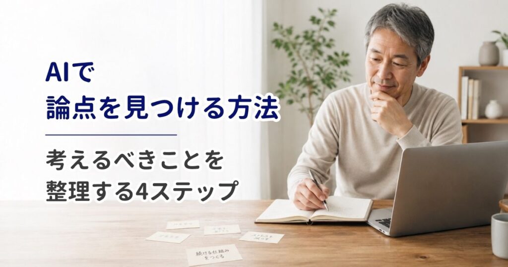AIで論点を見つける方法｜考えるべきことを整理する4ステップ