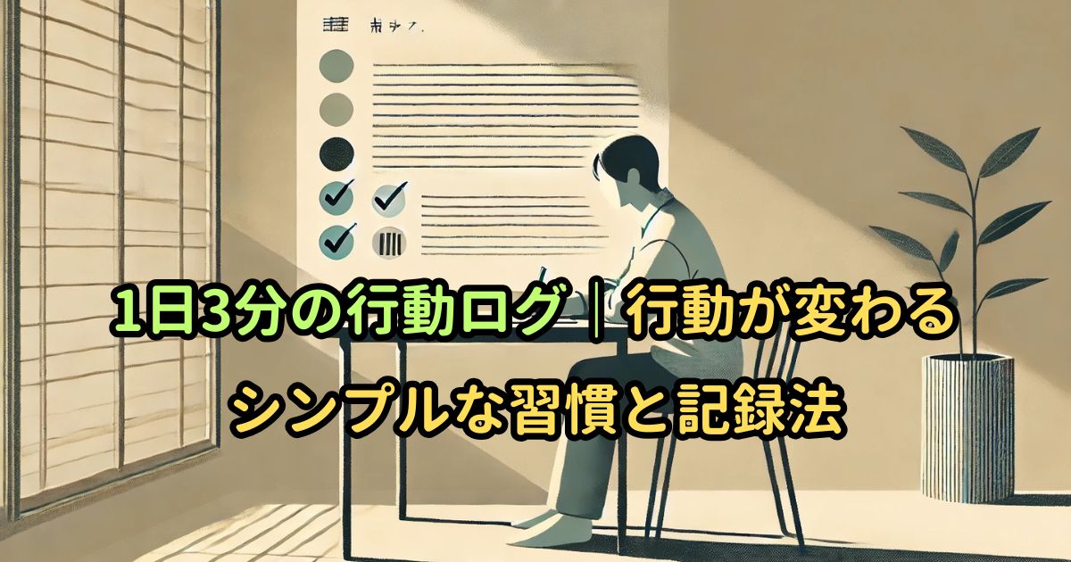 1日3分の行動ログ｜行動が変わるシンプルな習慣と記録法