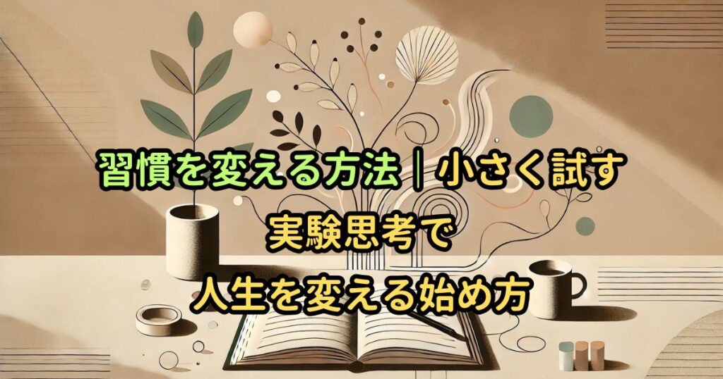 習慣を変える方法｜小さく試す実験思考で人生を変える始め方