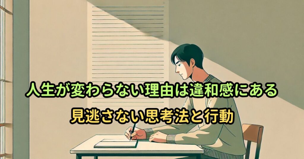 人生が変わらない理由は違和感にある｜見逃さない思考法と行動