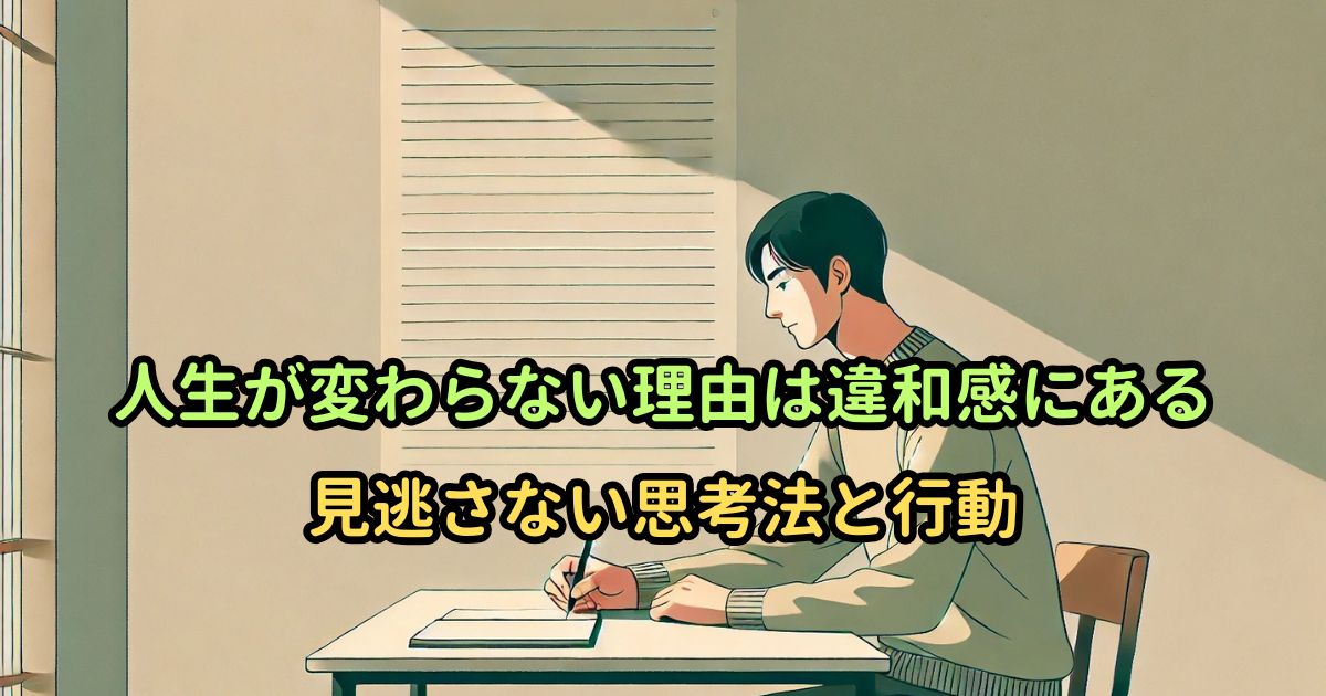 人生が変わらない理由は違和感にある｜見逃さない思考法と行動