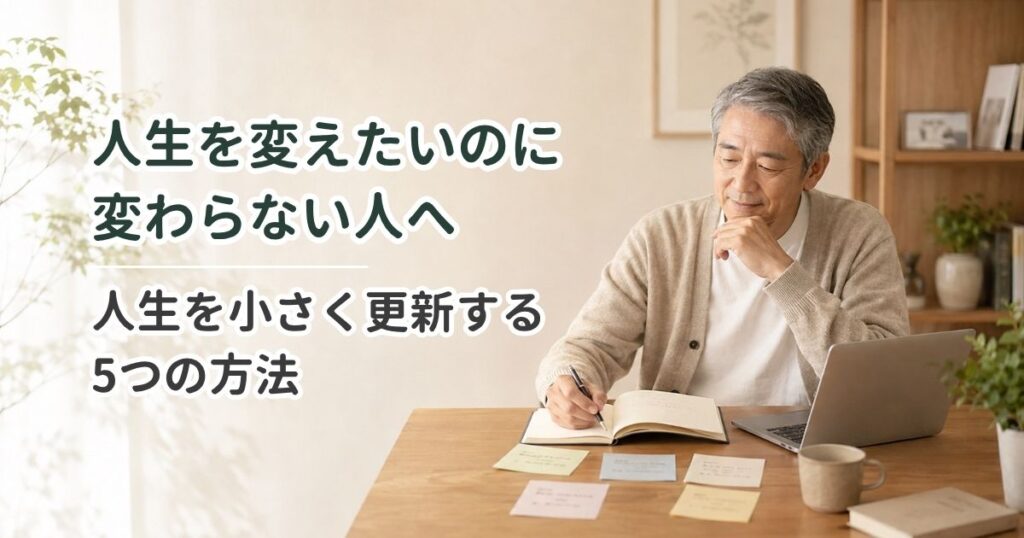人生を変えたいのに変わらない人へ｜人生を小さく更新する5つの方法