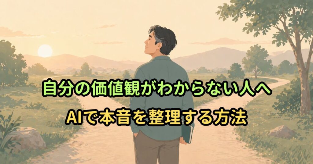 自分の価値観がわからない人へ｜AIで本音を整理する方法