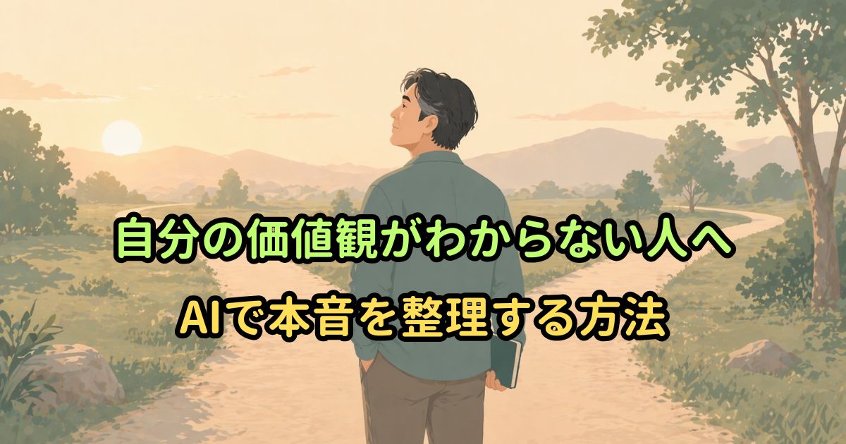 自分の価値観がわからない人へ｜AIで本音を整理する方法