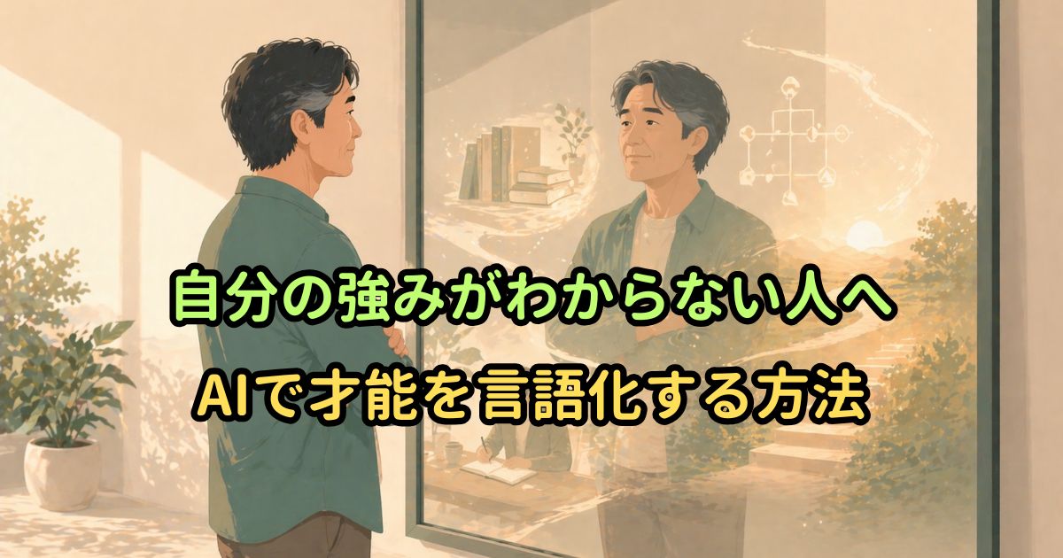 自分の強みがわからない人へ｜AIで才能を言語化する方法