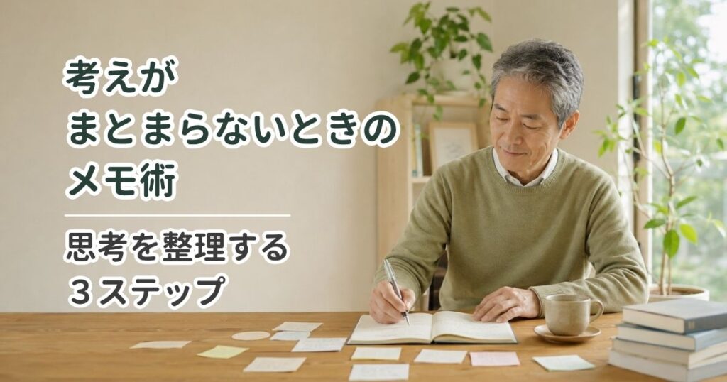 考えがまとまらないときのメモ術｜思考を整理する3ステップ