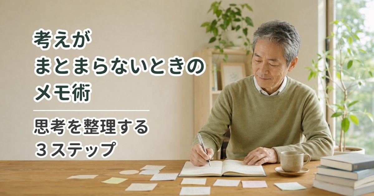 考えがまとまらないときのメモ術｜思考を整理する3ステップ
