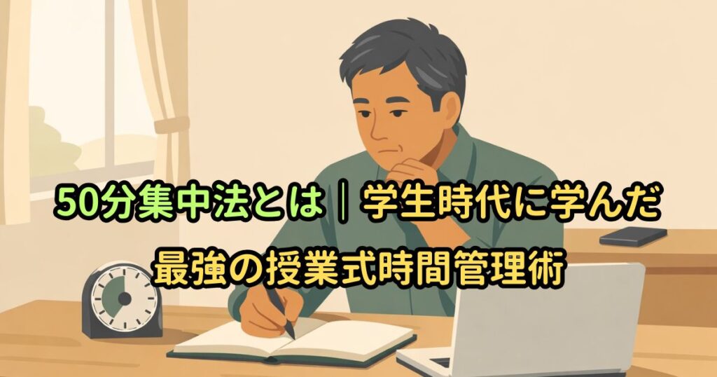 50分集中法とは｜学生時代に学んだ最強の授業式時間管理術