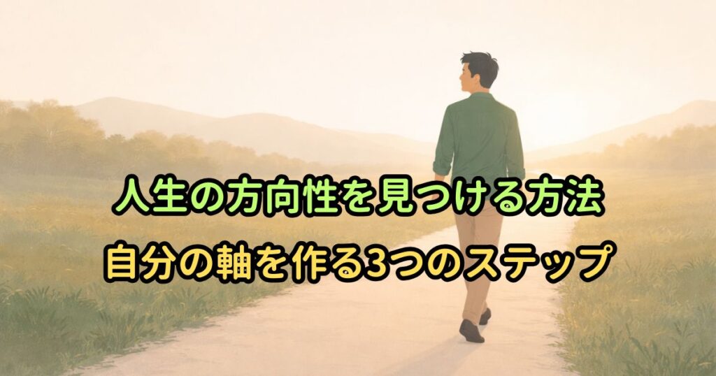 人生の方向性を見つける方法｜自分の軸を作る3つのステップ