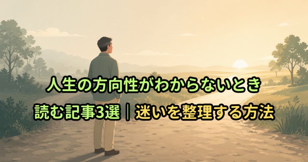 人生の方向性がわからないとき読む記事3選｜迷いを整理する方法