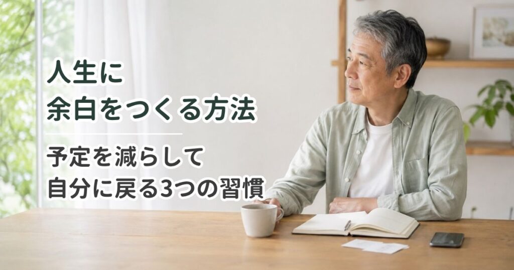 人生に余白をつくる方法|予定を減らして自分に戻る3つの習慣