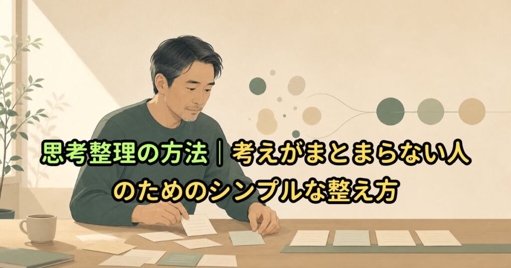 思考整理の方法｜考えがまとまらない人のためのシンプルな整え方