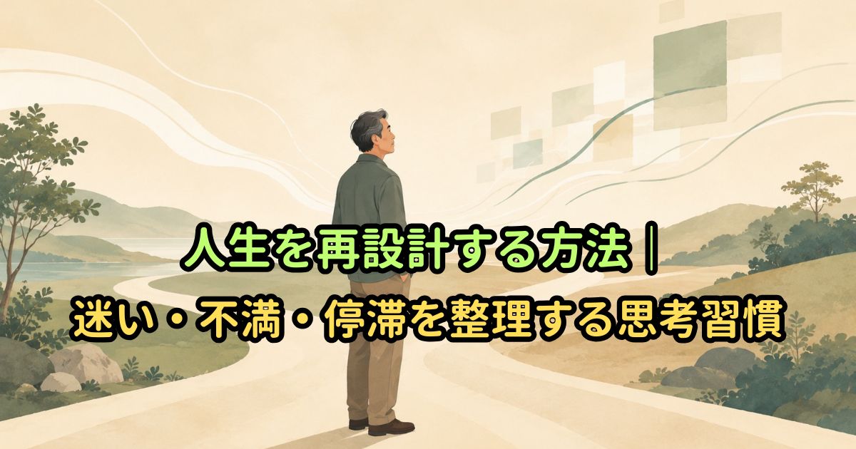 人生を再設計する方法｜迷い・不満・停滞を整理する思考習慣