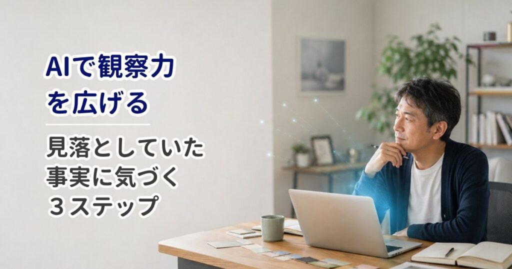 AIで観察力を広げる｜見落としていた事実に気づく3ステップ