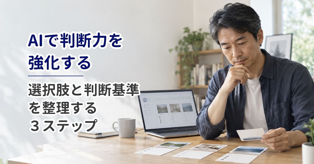 AIで判断力を強化する｜選択肢と判断基準を整理する3ステップ