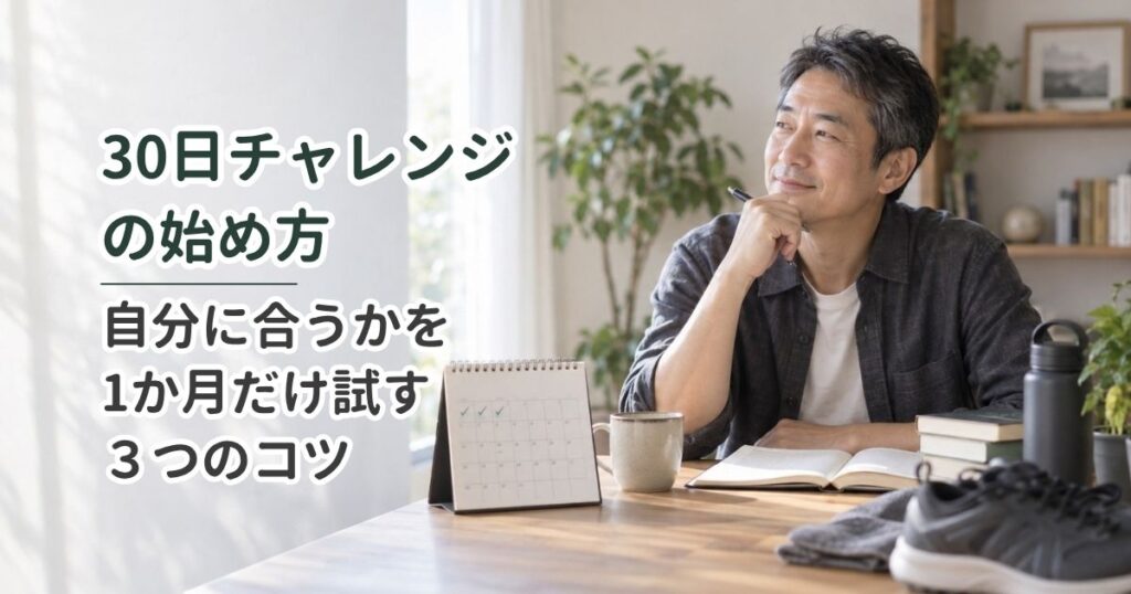 30日チャレンジの始め方｜自分に合うかを1か月だけ試す3つのコツ