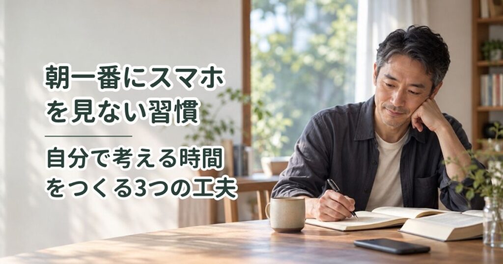 朝一番にスマホを見ない習慣｜自分で考える時間をつくる3つの工夫