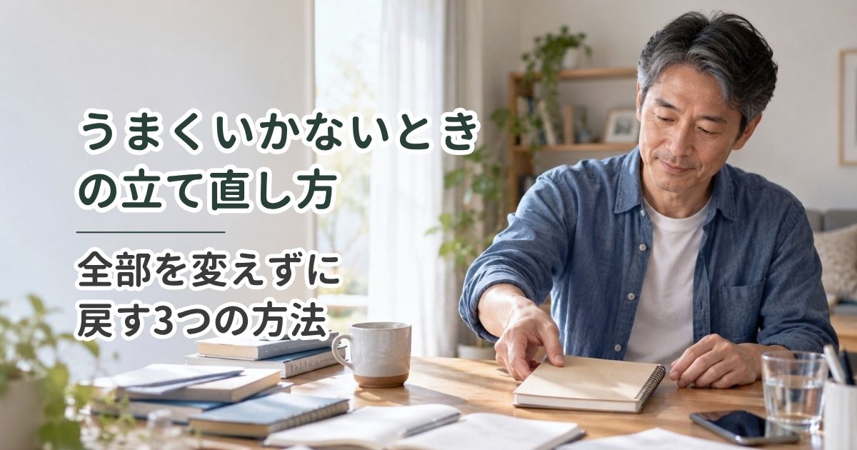 うまくいかないときの立て直し方｜全部を変えずに戻す3つの方法