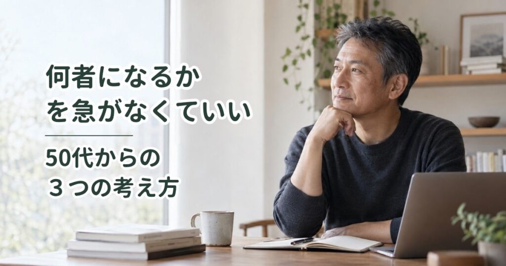 何者になるかを急がなくていい｜50代からの3つの考え方