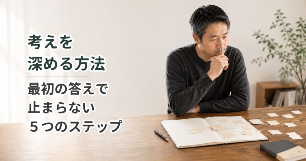 考えを深める方法｜最初の答えで止まらない5つのステップ