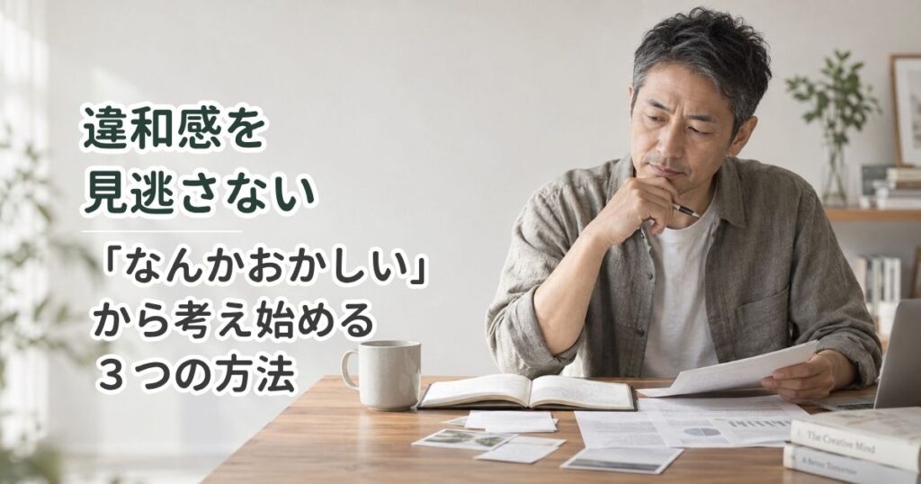 違和感を見逃さない｜「なんかおかしい」から考え始める3つの方法