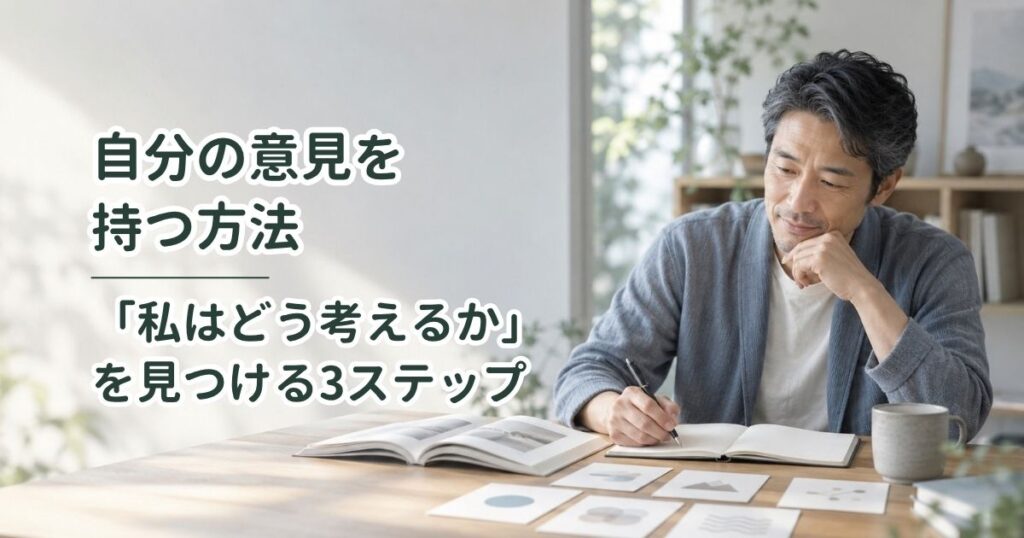 自分の意見を持つ方法｜「私はどう考えるか」を見つける3ステップ