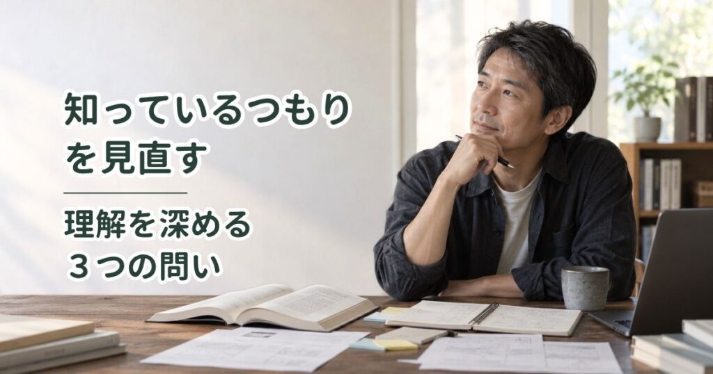 「知っているつもり」を見直す｜理解を深める3つの問い